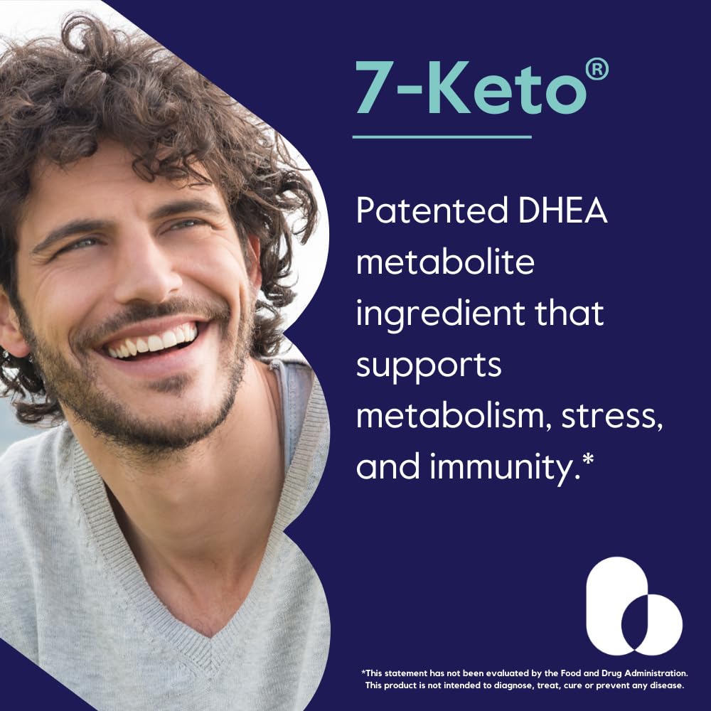BESTVITE 7-Keto 50 mg DHEA (120 Vegetarian Capsules) - No Stearates - Vegan - Non GMO - Gluten Free - Supports Energy Metabolism* - Easy to Swallow Capsules