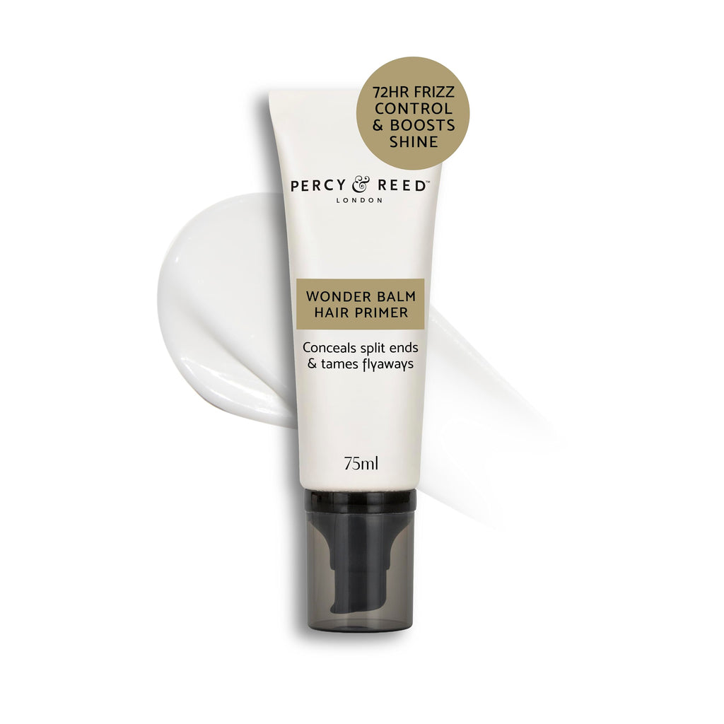 Percy & Reed Wonder Balm Hair Primer 75ml, Anti Frizz Hair Products, 72 Hour Humidity Control, Tames Flyaways, Conceals Split Ends, Boosts Shine, Silicone Free, Glossy Finish, I Need A Hero Collection