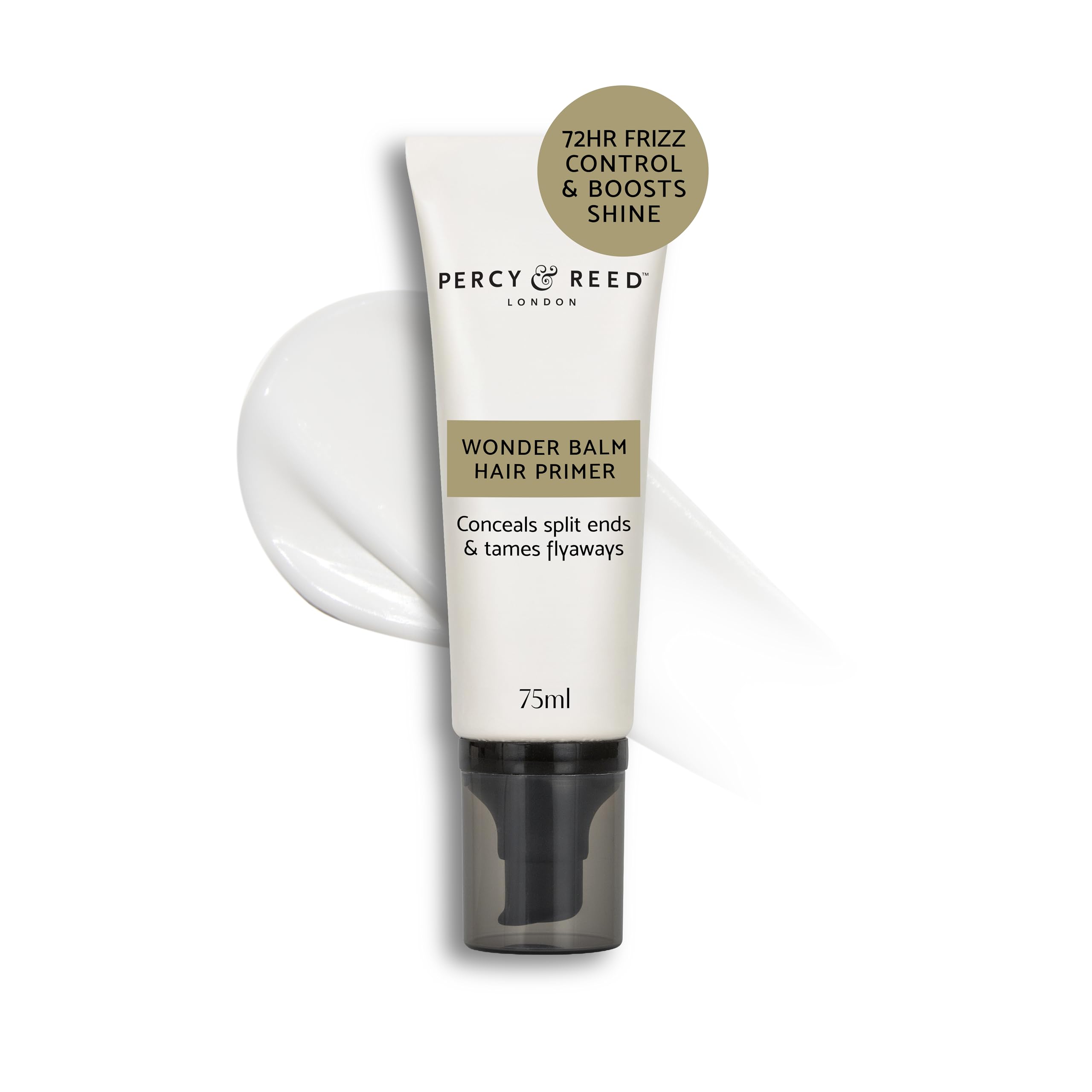 Percy & Reed Wonder Balm Hair Primer 75ml, Anti Frizz Hair Products, 72 Hour Humidity Control, Tames Flyaways, Conceals Split Ends, Boosts Shine, Silicone Free, Glossy Finish, I Need A Hero Collection