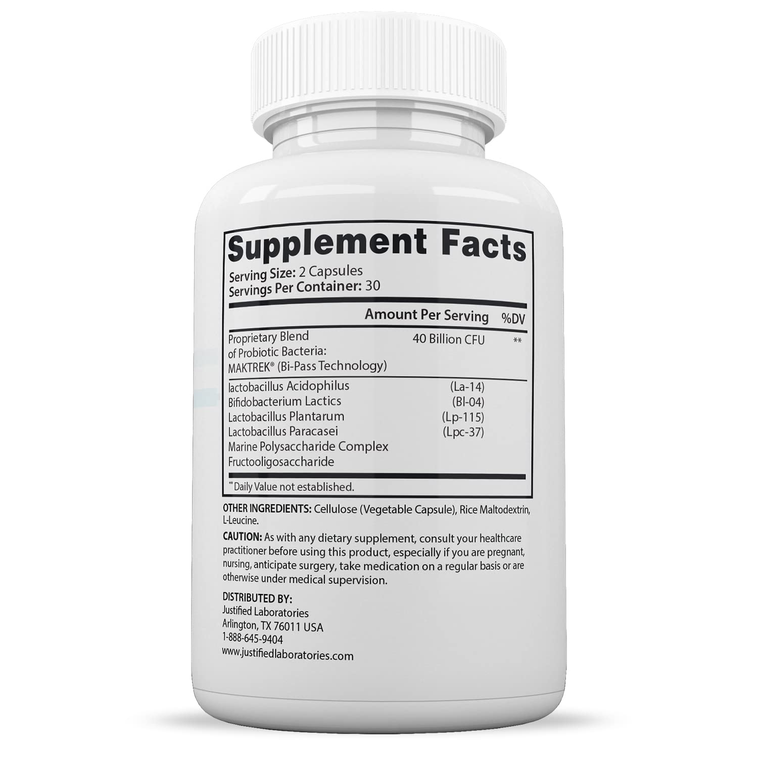 Justified Laboratories Best Breath Max 40 Billion CFU Probiotic Oral Support 60 Capsules