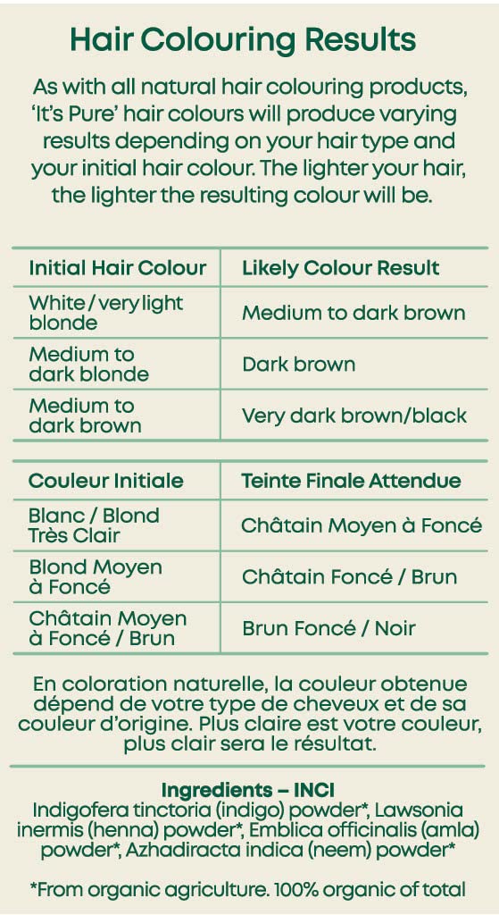It's Pure Organic Herbal Hair Dye in Very Dark Brown 110g