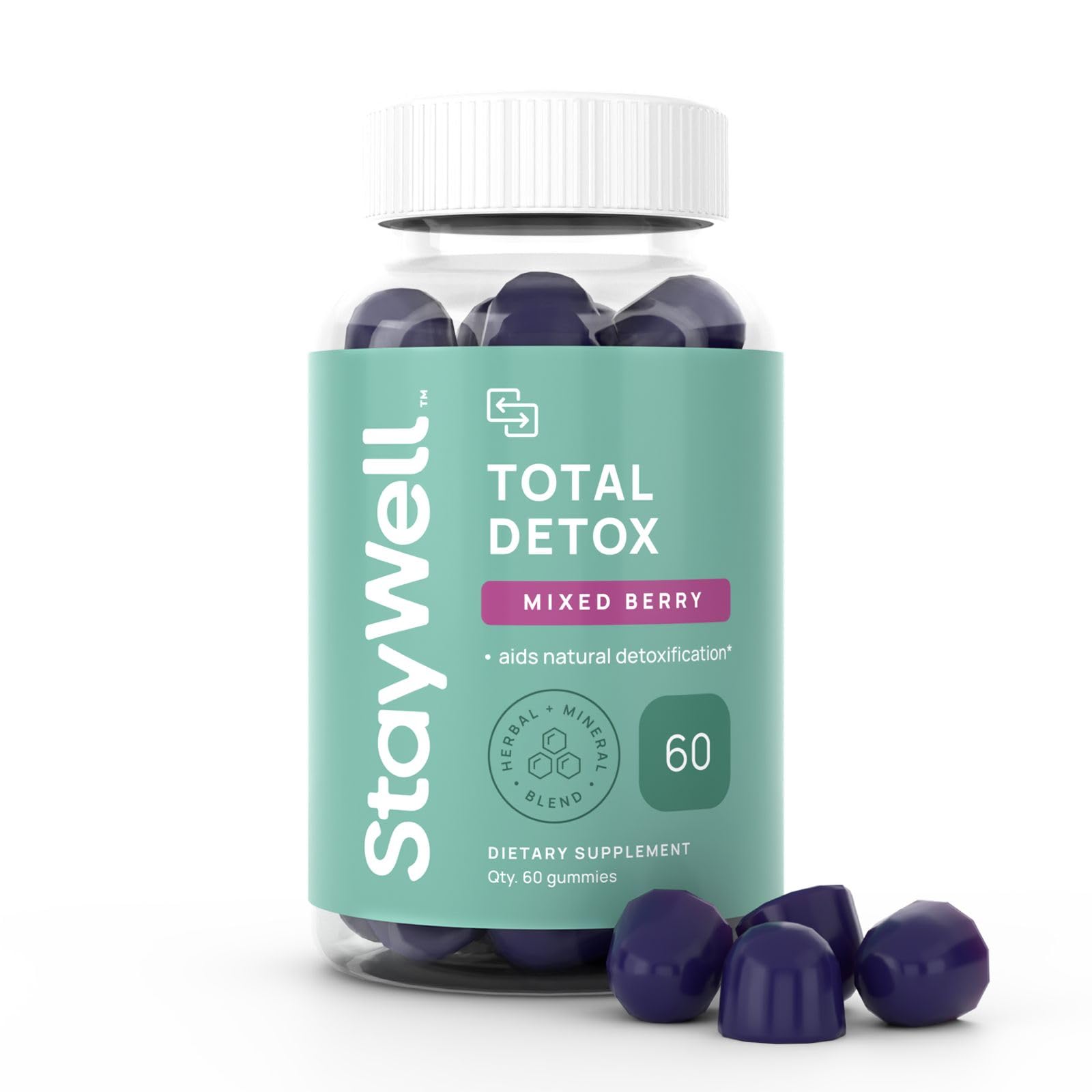 Total Detox, Zeolite Heavy Metal Detox for Adults- Zeolite, Chlorella, Milk Thistle, Shilajit & Iodine, Toxin Cleanser, Pineal Decalcification, Fluoride Cleanse, 60 Mixed Berry Gummies