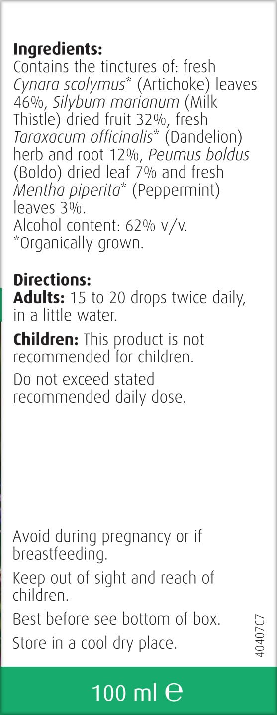 A.Vogel Milk Thistle Complex Drops 100 ml | Liquid Herbal Supplement with Milk Thistle + Artichoke, Dandelion, Peppermint & Boldo | Convenient Dropper for Daily Use