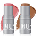 KIMUSE Cream Contour Stick Duo, Cream Blush Stick, Bronzer Shaping Stick, Creamy Highly Pigmented, Long Lasting, Vegan Face Make Up Sticks