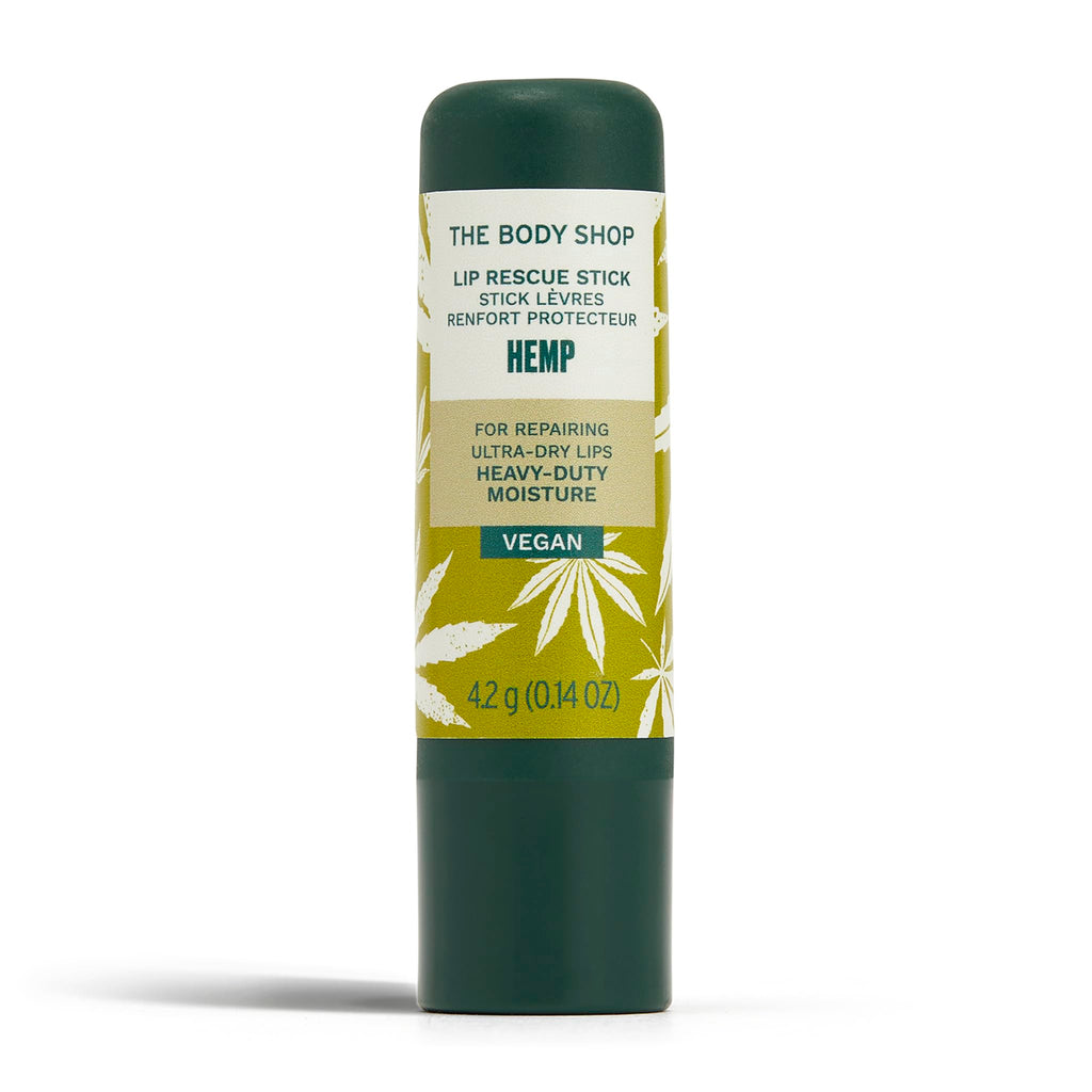 The Body Shop Hemp Heavy Duty Lip Care, 0.14 Oz,Green