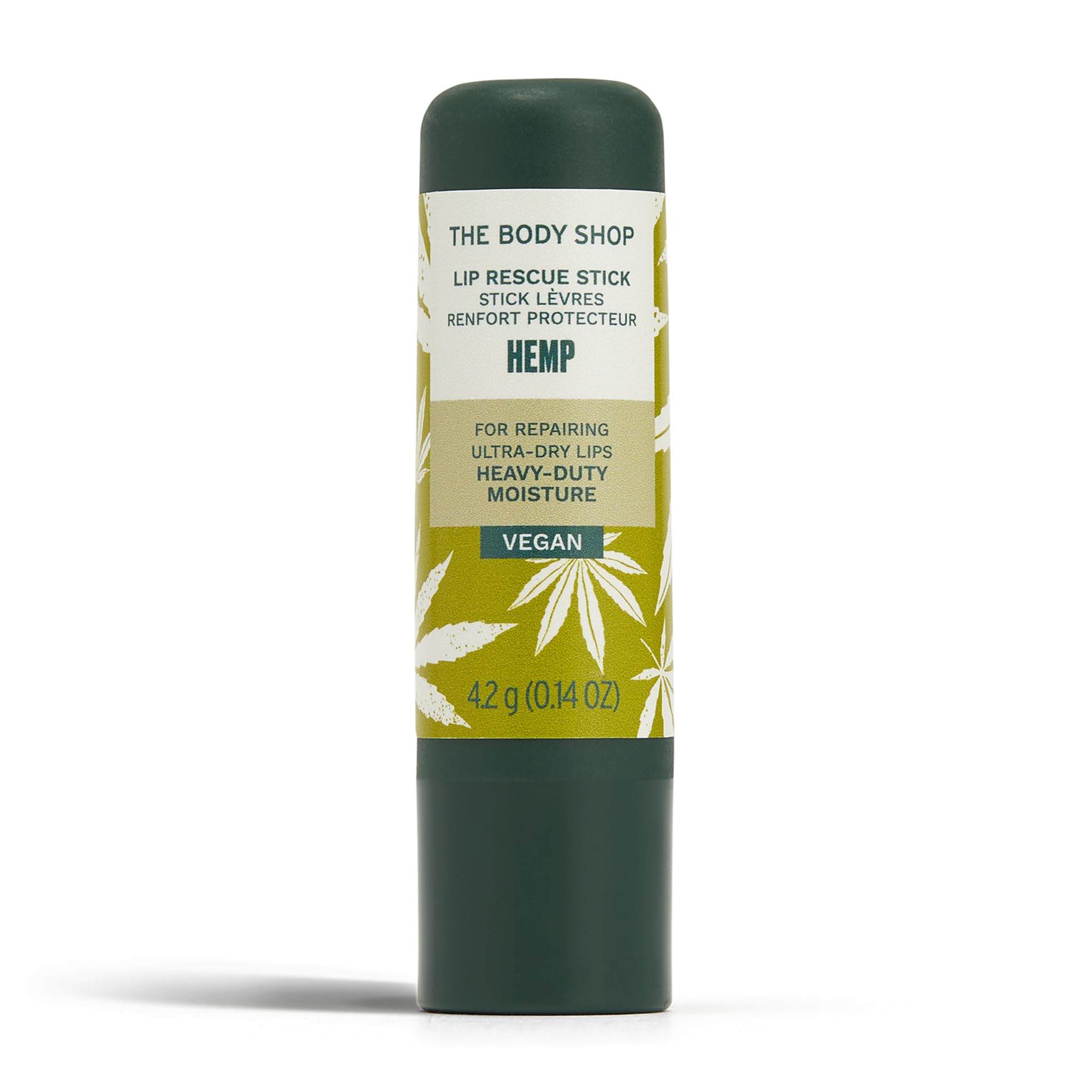 The Body Shop Hemp Heavy Duty Lip Care, 0.14 Oz,Green