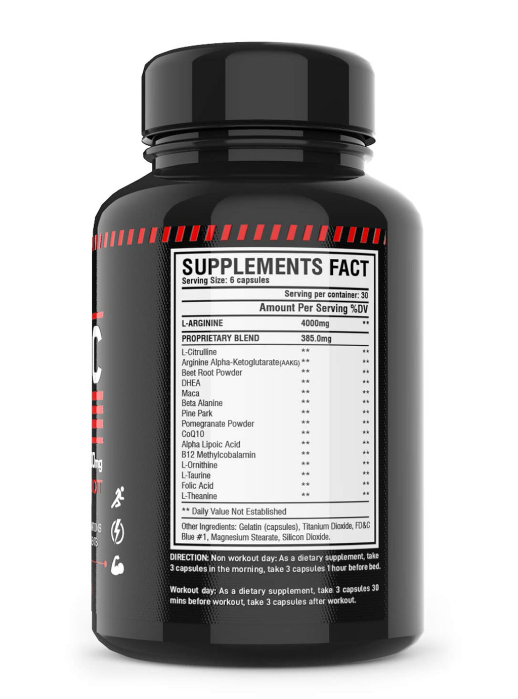 ANTLS Supplements Nitric Oxide Booster 4000mg L-Arginine L-Citrulline AAKG Beet Root Pre Workout Pills for Men Muscle Pump Performance Energy 180 Capsules