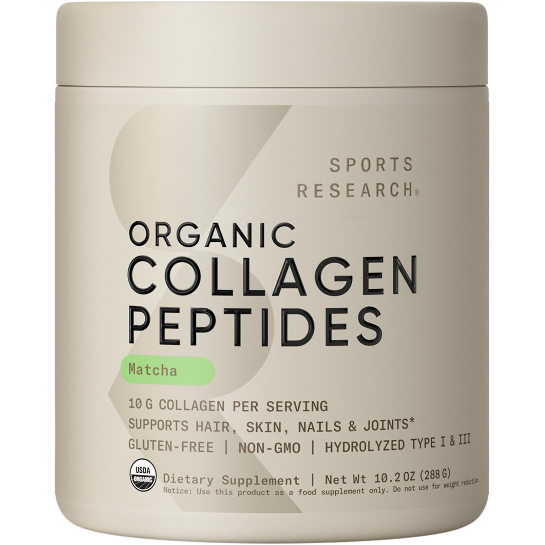 Sports Research Collagen Peptides - Hydrolyzed Type 1 & 3 Collagen Powder Protein Supplement for Healthy Skin, Nails, & Joints - Easy Mixing Vital Nutrients & Proteins, Collagen for Women & Men