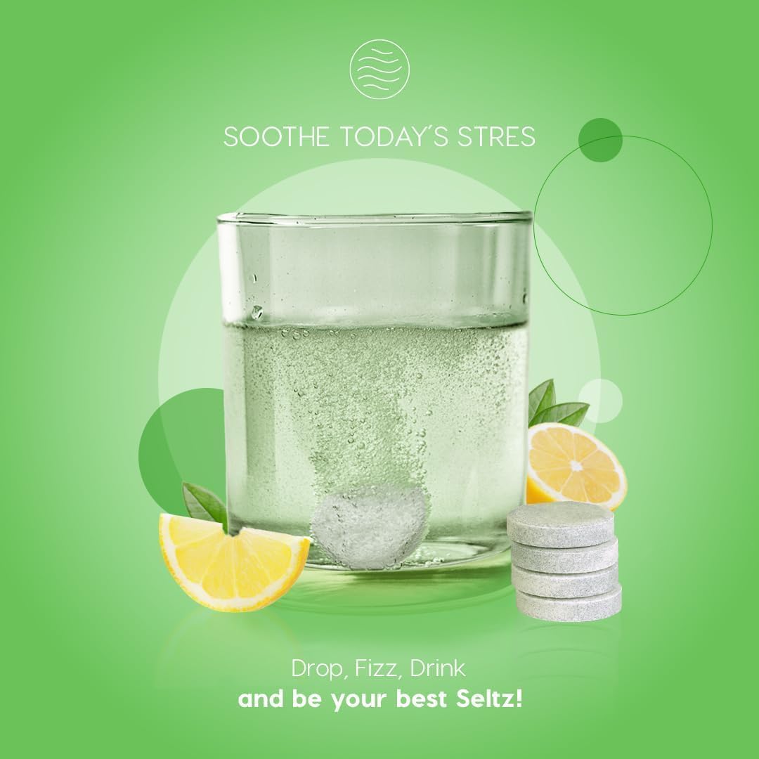 Seltz Stress Support Drink Tablets, Effervescent L-Theanine with Magnesium