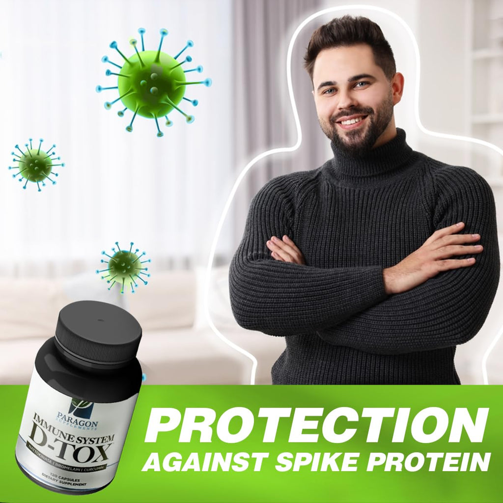 Spike Protein Removal - Original Spike Detox Formula with Nattokinase, Bromelain & Curcumin - 3-in-1 Immune System Supplement - Non-GMO, Vegan, Gluten-Free, Made in USA - 120 Capsules (30 Day Supply)