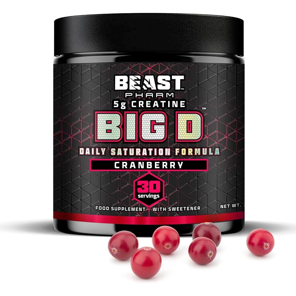 Beast Big D with Creatine Monohydrate Powder 30 Servings, Cranberry