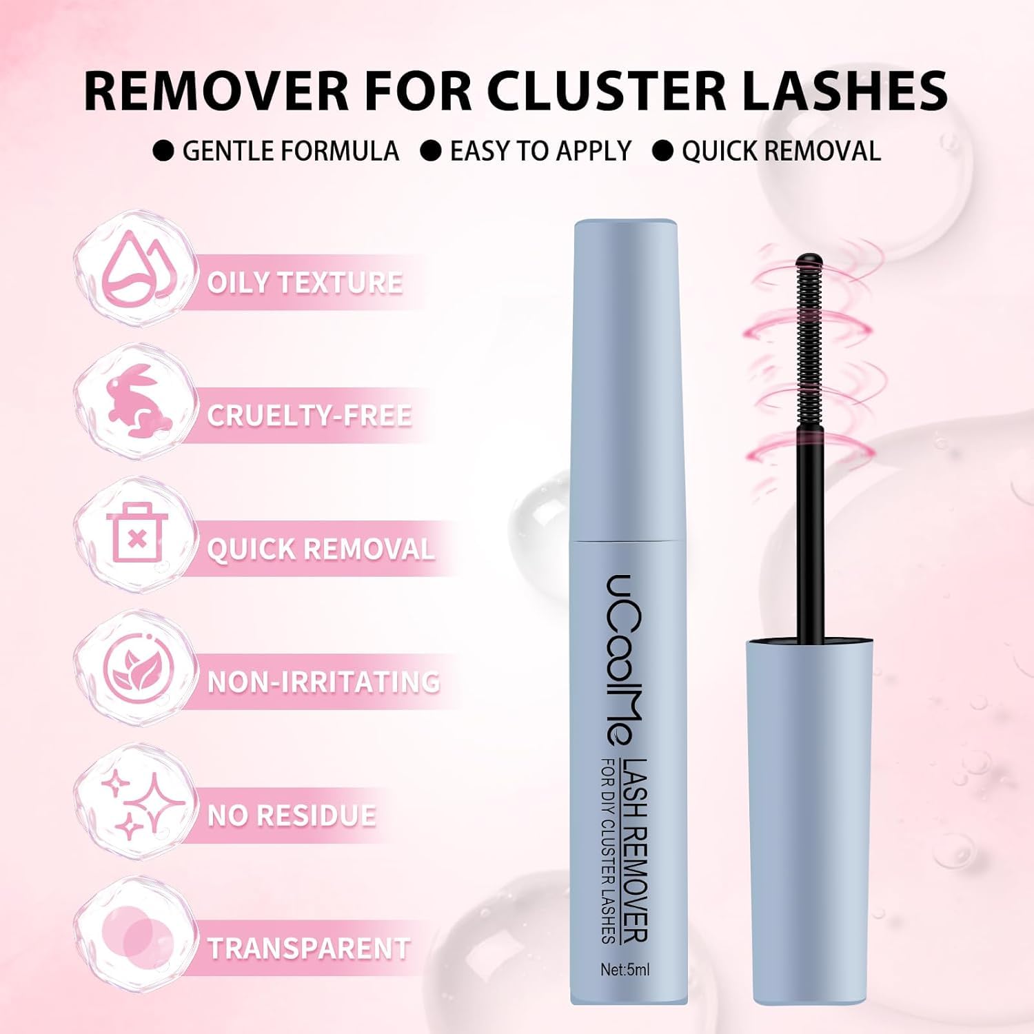 uCoolMe Flora Lash Clusters Kit 8-18mm Hybrid Volume Wispy Eyelash Clusters Kit D Curl - WideSpan 0.05mm Ultra-Thin Black Band