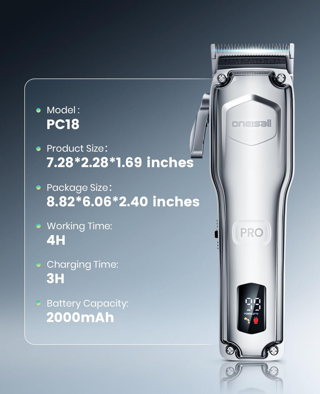 oneisall PC18 Dog Clippers for Grooming for Thick Coat