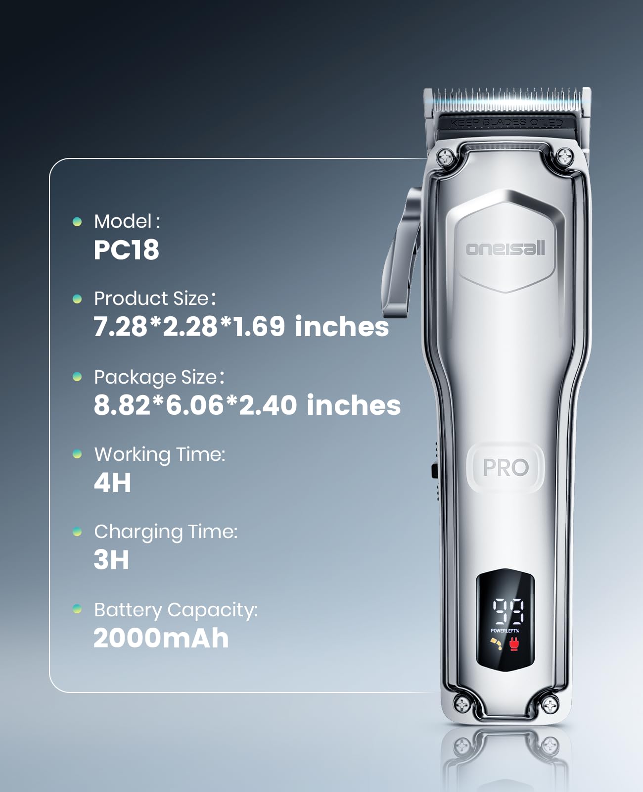 oneisall PC18 Dog Clippers for Grooming for Thick Coat