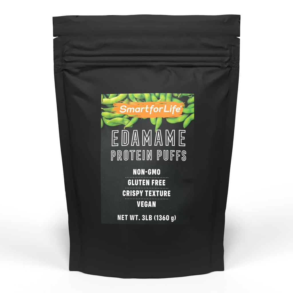 Smart for Life - Edamame Protein Puffs - High Zero Sugar Soy Protein Isolate Puffs 3LB - 20 Grams Snacks - Non-GMO, Gluten-Free, Vegan - 3 PoundsBox - 53 Servings