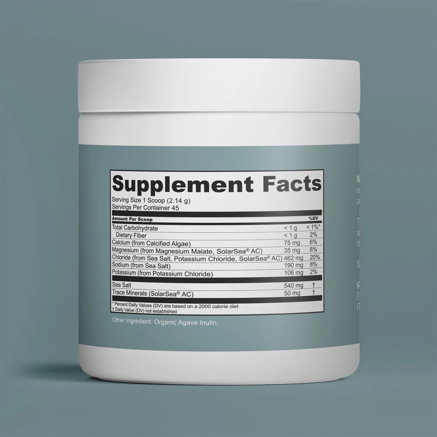 Fringe Electrolyte and Mineral Mix, Pure Ocean Sea Salt for Rehydration, Potassium Chloride, Magnesium Malate for Muscle Tension, Calcium and Trace Minerals for Essentials, Unflavored, 45 Servings