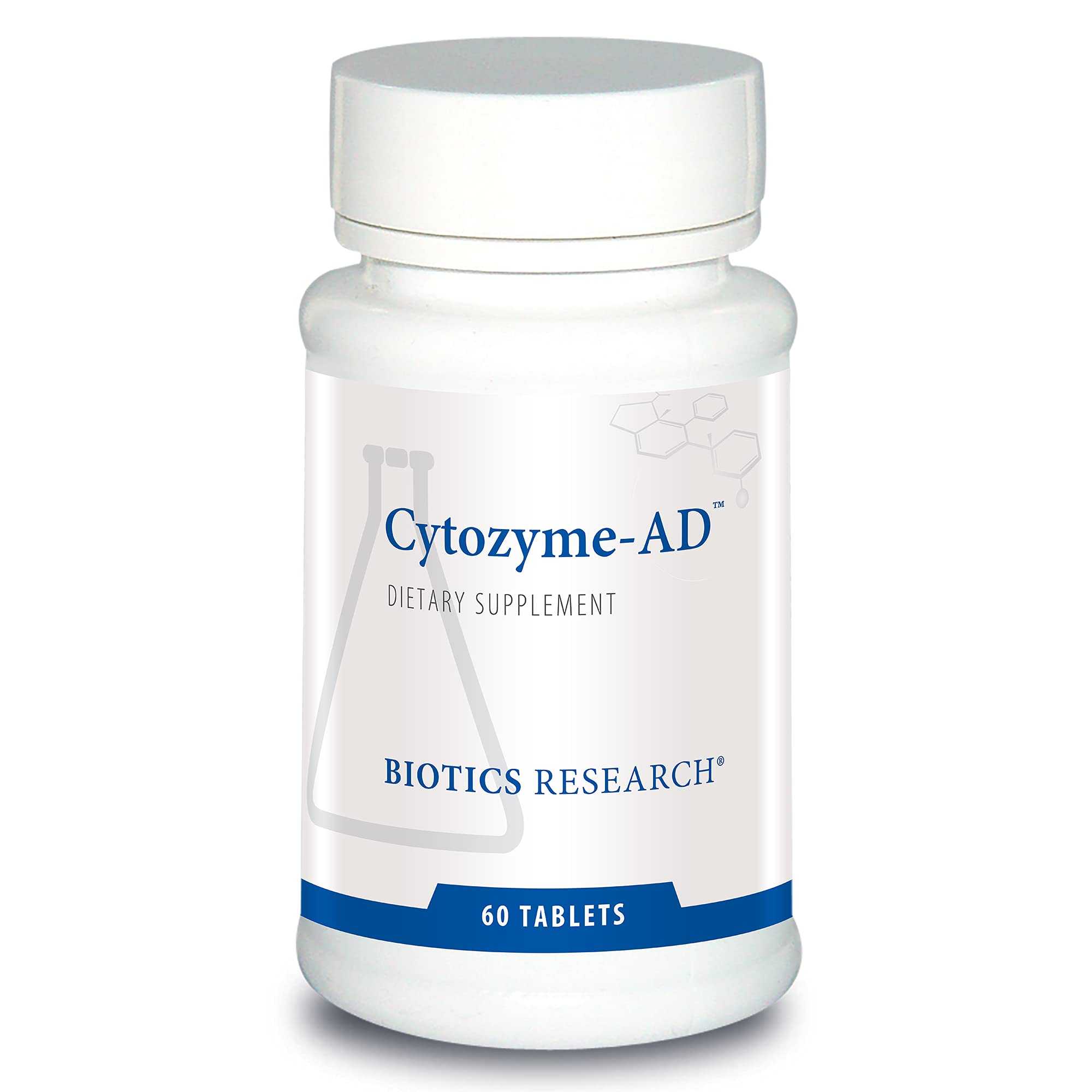 BIOTICS RESEARCH Cytozyme-AD - Adrenal Support Supplement, Promotes HPA Axis Balance, Healthy Stress Response and Calm Energy, SOD and Catalase Antioxidant Enzymes, Gluten and Dairy Free, 60 Tablets