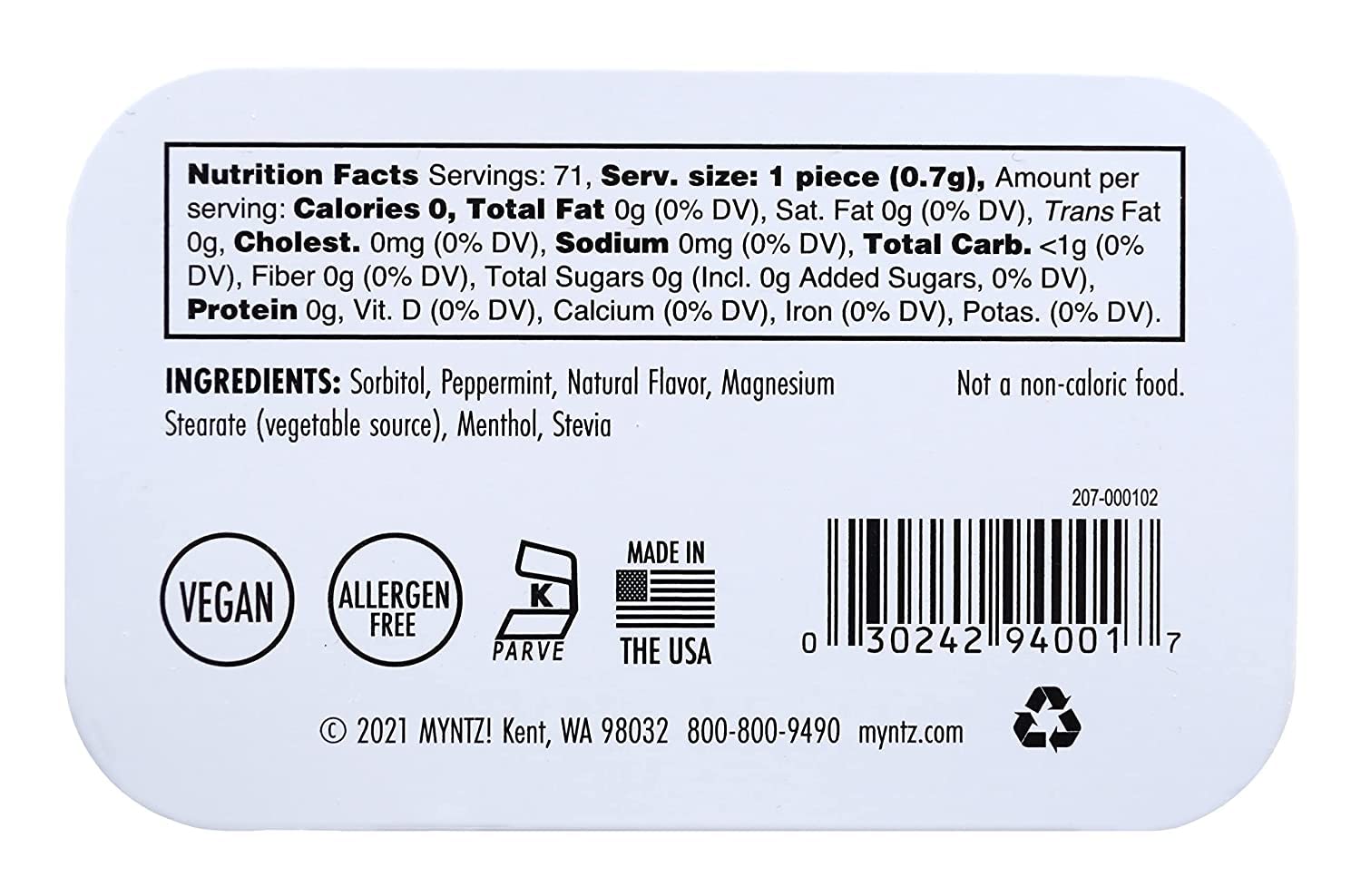 Myntz Blast Breathmints, Sugar Free 1.75-Ounce Containers (Wintermynt, 12 Pack)