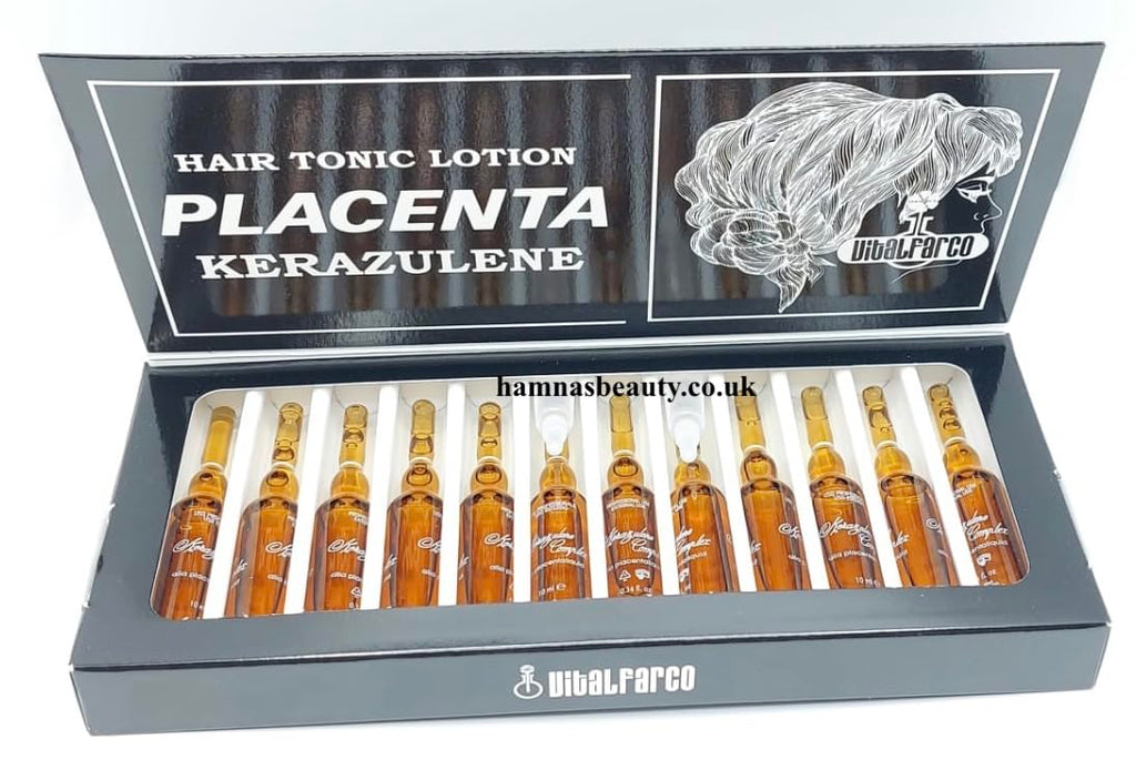 HAIR GROWTH / HAIR LOSS / PLACENTA HAIR TREATMENT 10 Pcs (Kerazulene / Black)