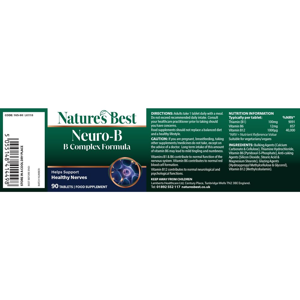 Nature's Best Neuro, B, Vitamin B Complex 1, a, Day, 90 Tablets