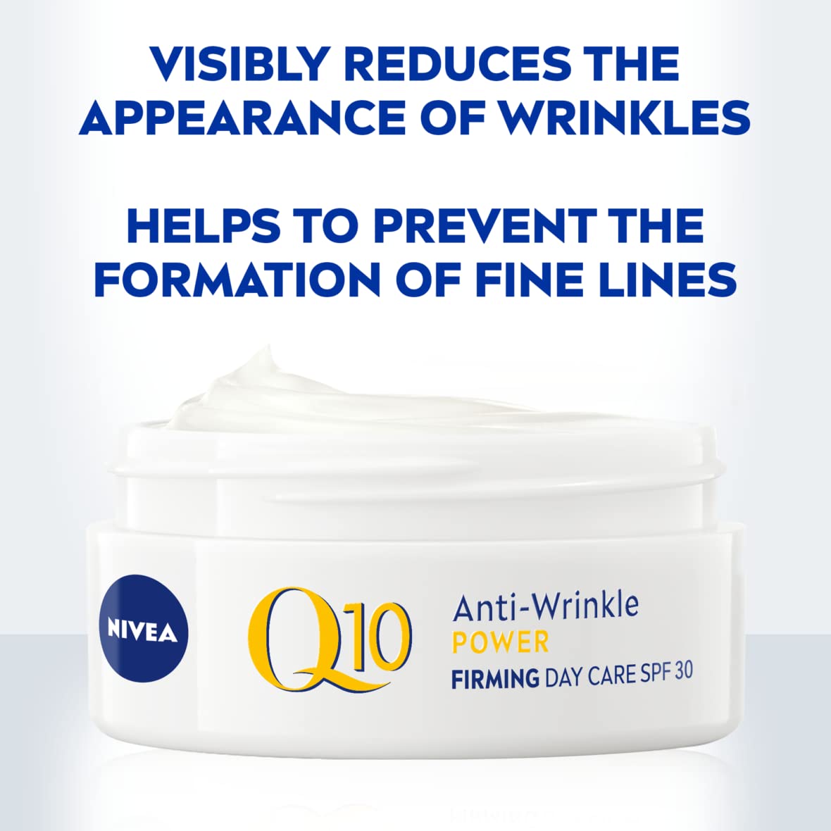 NIVEA Q10 Power Anti-Wrinkle Protecting Day Cream with Coenzyme Q10 & Creatine – 50 ml Lightweight Anti-Age Face Moisturizer for Firmer, Smoother Skin