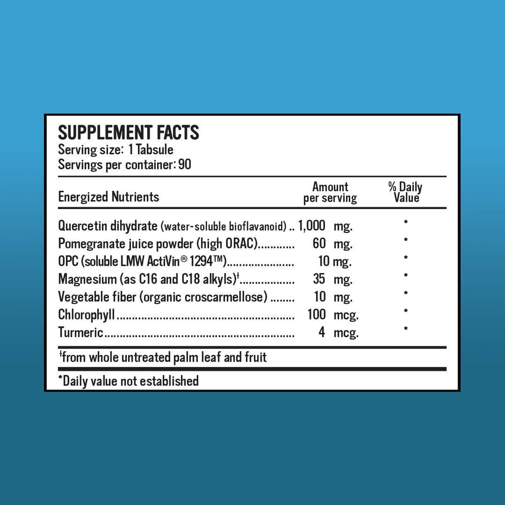 Alkaline for Life Relieve+Repair Quercetin Complex – 1000 mg Quercetin + Pomegranate + OPC + Magnesium + Turmeric, Multi-Antioxidant Plant Formula, Non-GMO, Gluten-Free, 90 Servings, Made in USA