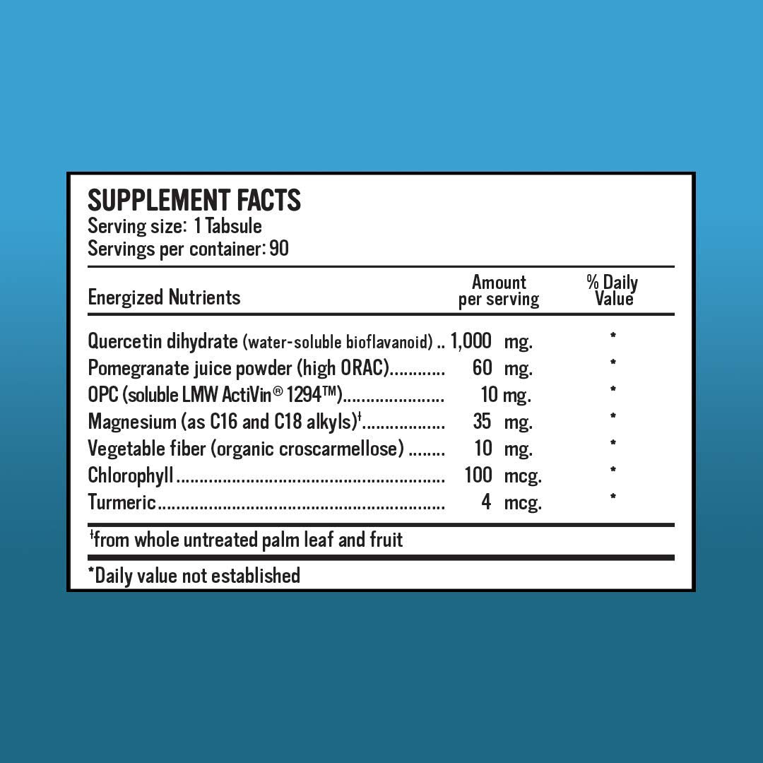 Alkaline for Life Relieve+Repair Quercetin Complex – 1000 mg Quercetin + Pomegranate + OPC + Magnesium + Turmeric, Multi-Antioxidant Plant Formula, Non-GMO, Gluten-Free, 90 Servings, Made in USA