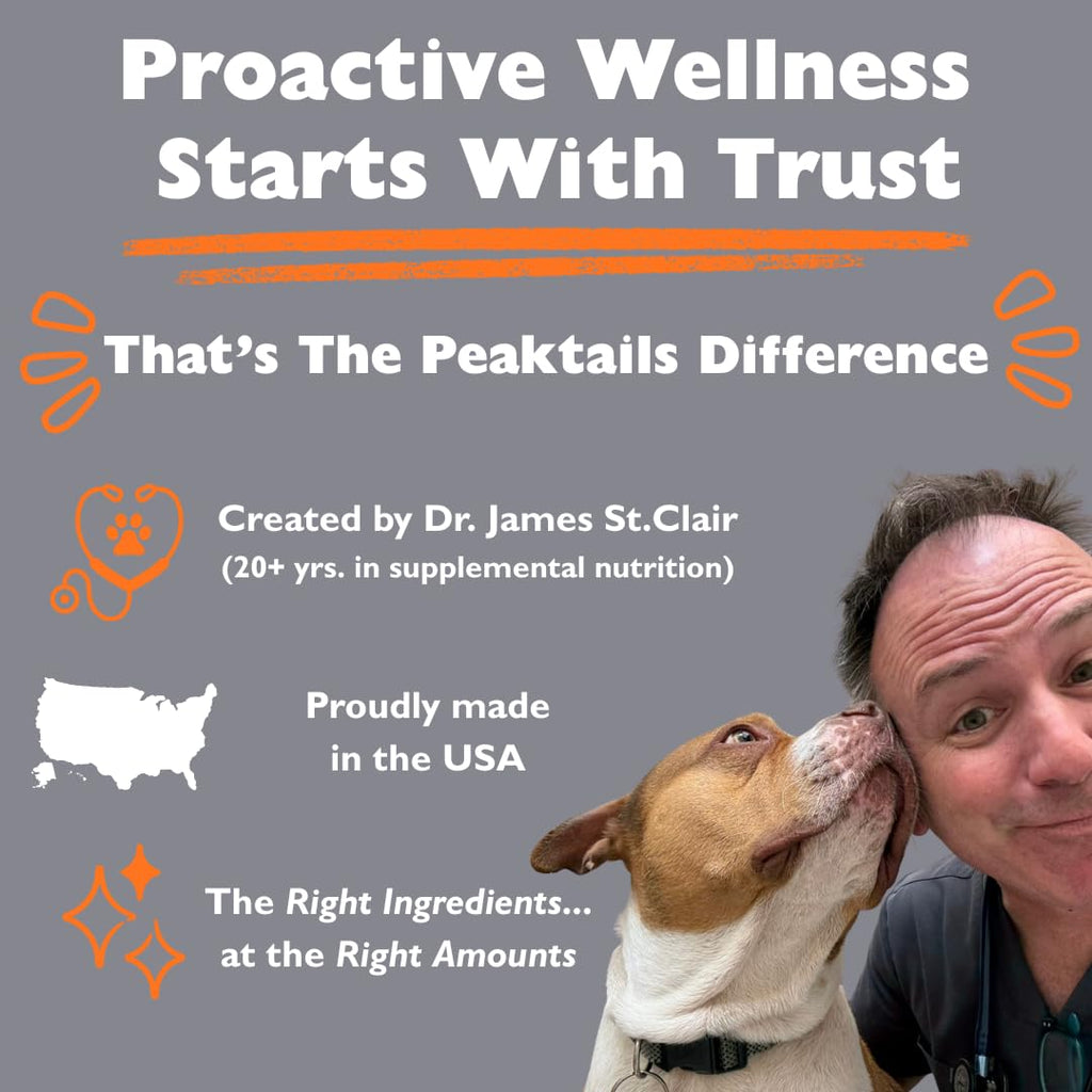 KALA HEALTH PeakTails Hip & Joint Plus for Dogs – 90 Tablets, Glucosamine, Chondroitin, OptiMSM & Ester-C – Supports Joint Mobility & Comfort