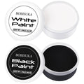 BOBISUKA Black & White Face Body Paint + Setting Powder + 3PCS Brushes Face Painting Kit for Adult Professional Oil Based Facepaint For Halloween Clown Skeleton Vampire Skull Joker Cosplay SFX Makeup