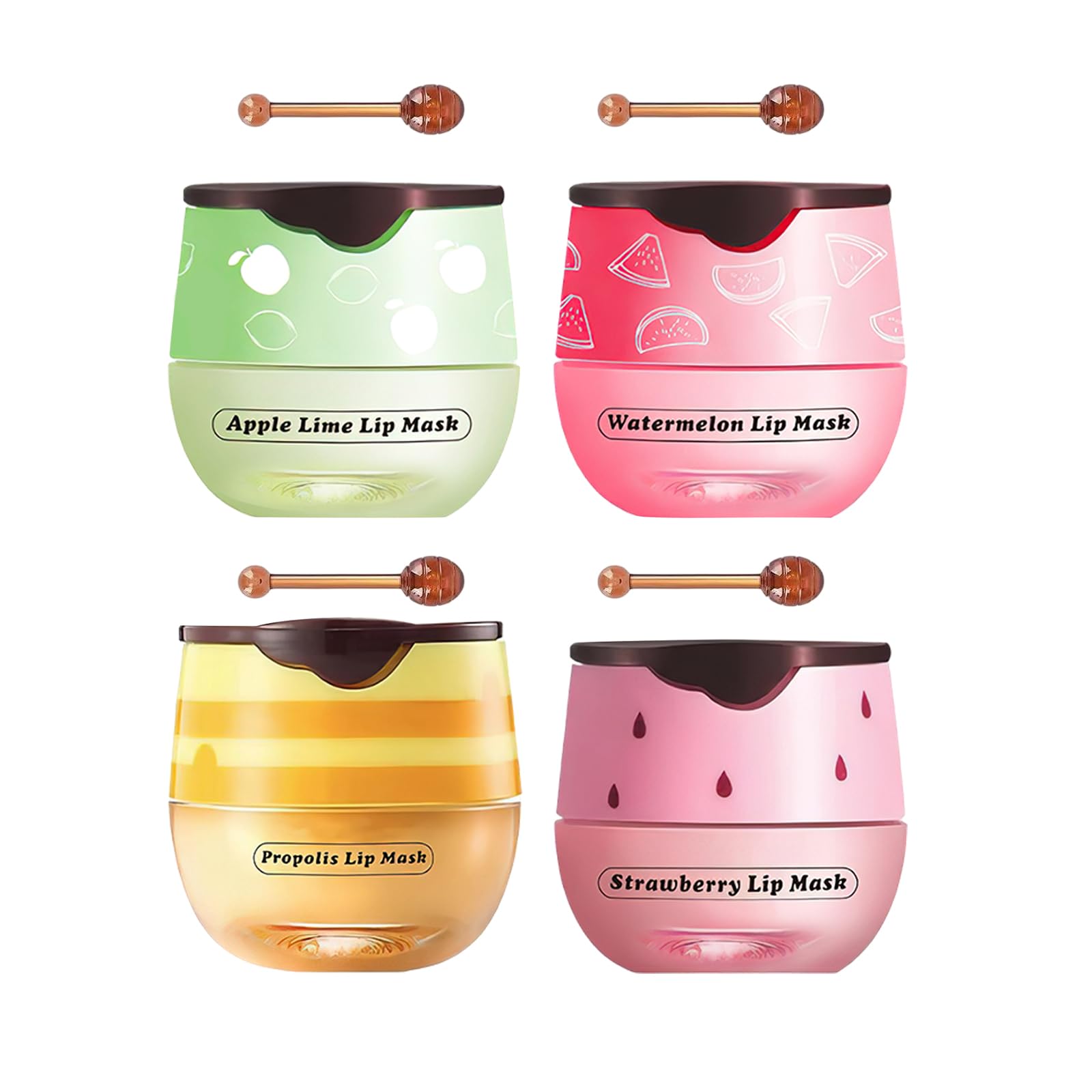 XdealCozyxc 4PCS Honey Lip Balm Uk Lip, Bee Honey Lip Balm for 24h Moisture & Wrinkle Repair