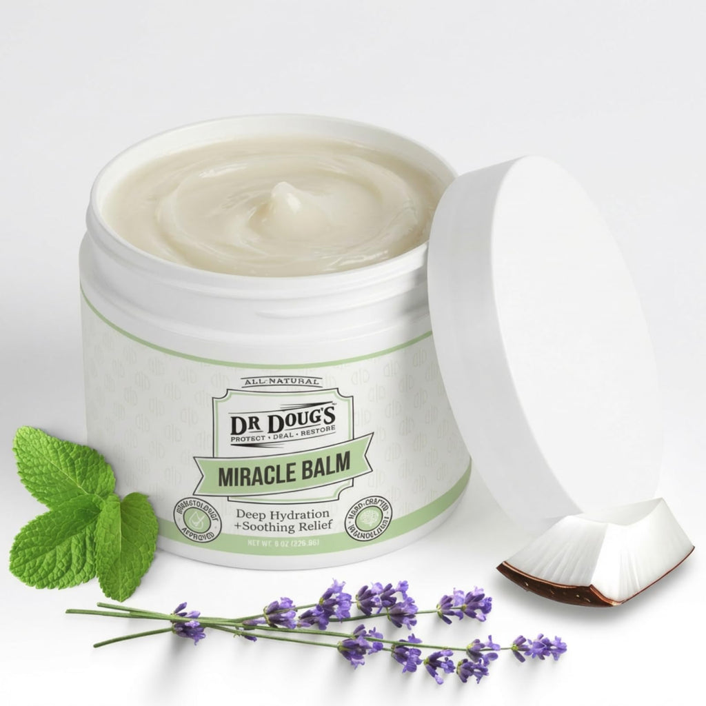 Dr. Doug's Original Miracle Balm – Hydrating, All-Natural & Toxin-Free Skin Care | Organic, Handmade Balm for Dry, Itchy Skin | Cruelty-Free & Paraben-Free Formula