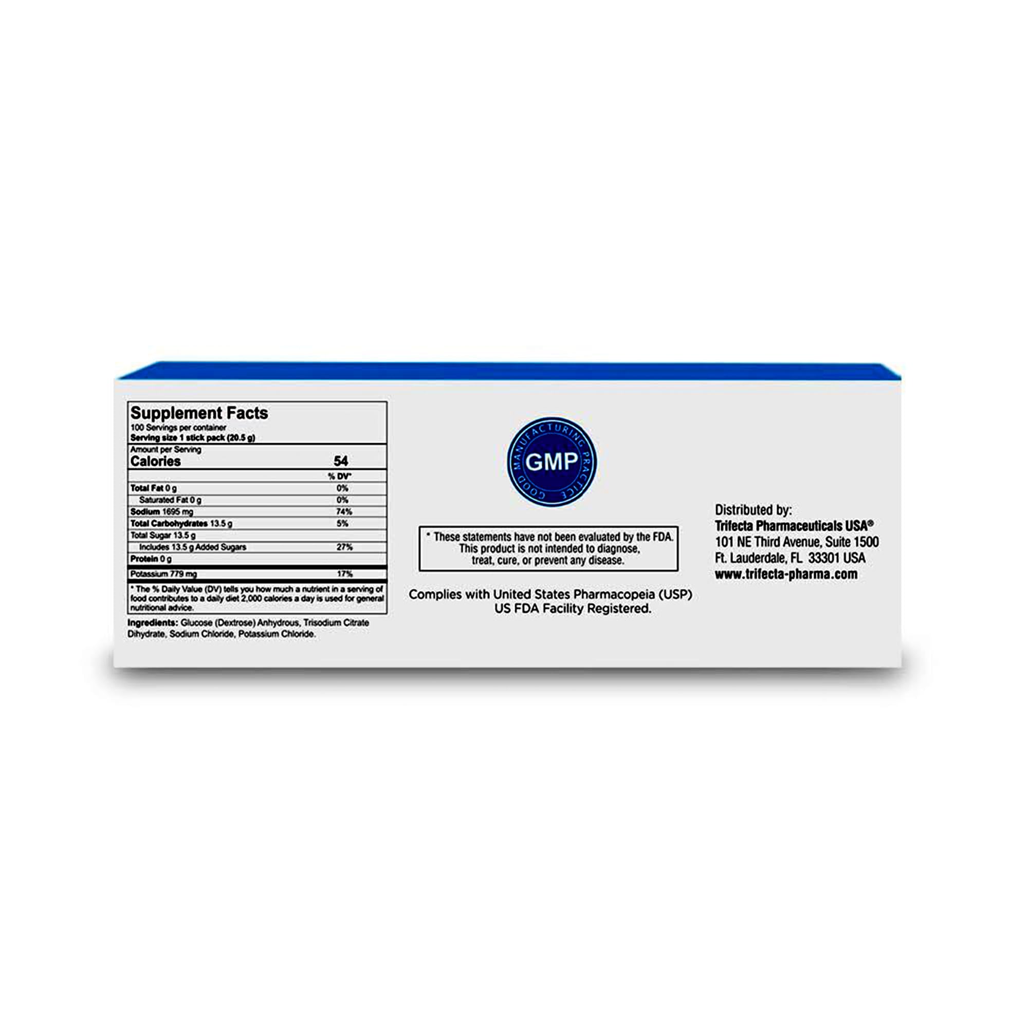 TRIORAL Rehydration Electrolyte Powder – Oral Rehydration Salts for Dehydration – Supports Hydration during Workouts, Fluid Loss, and Daily Wellness – 100 Drink Mix Packets