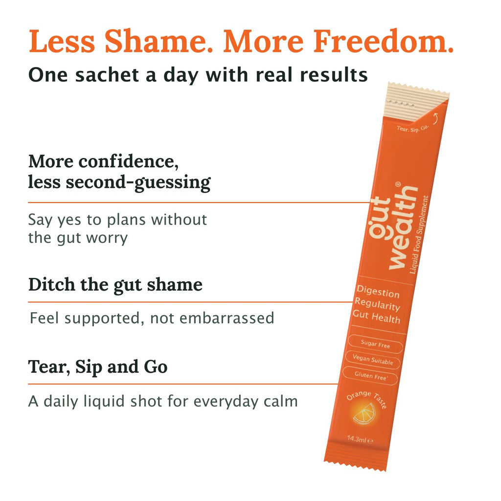 Gut Wealth 4 Week Orange Daily Sachets for Gut Health, Digestion & IBS