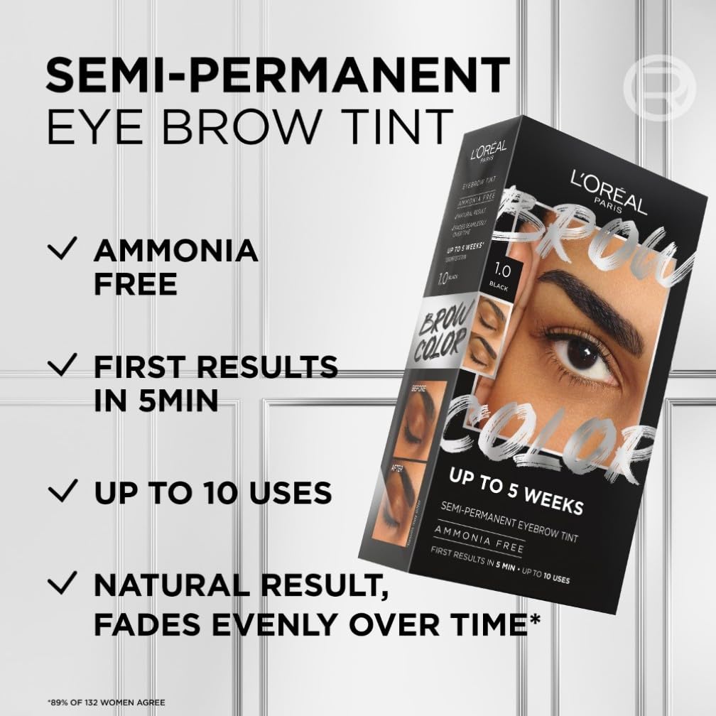 L'Oréal Paris, Semi-Permanent Eyebrow Tint, Lasts up to 5 Weeks, Visible Results in 5 Minutes, Up to 10 Uses, Ammonia Free, Brow colour, Shade: 7.0 Dark Blonde