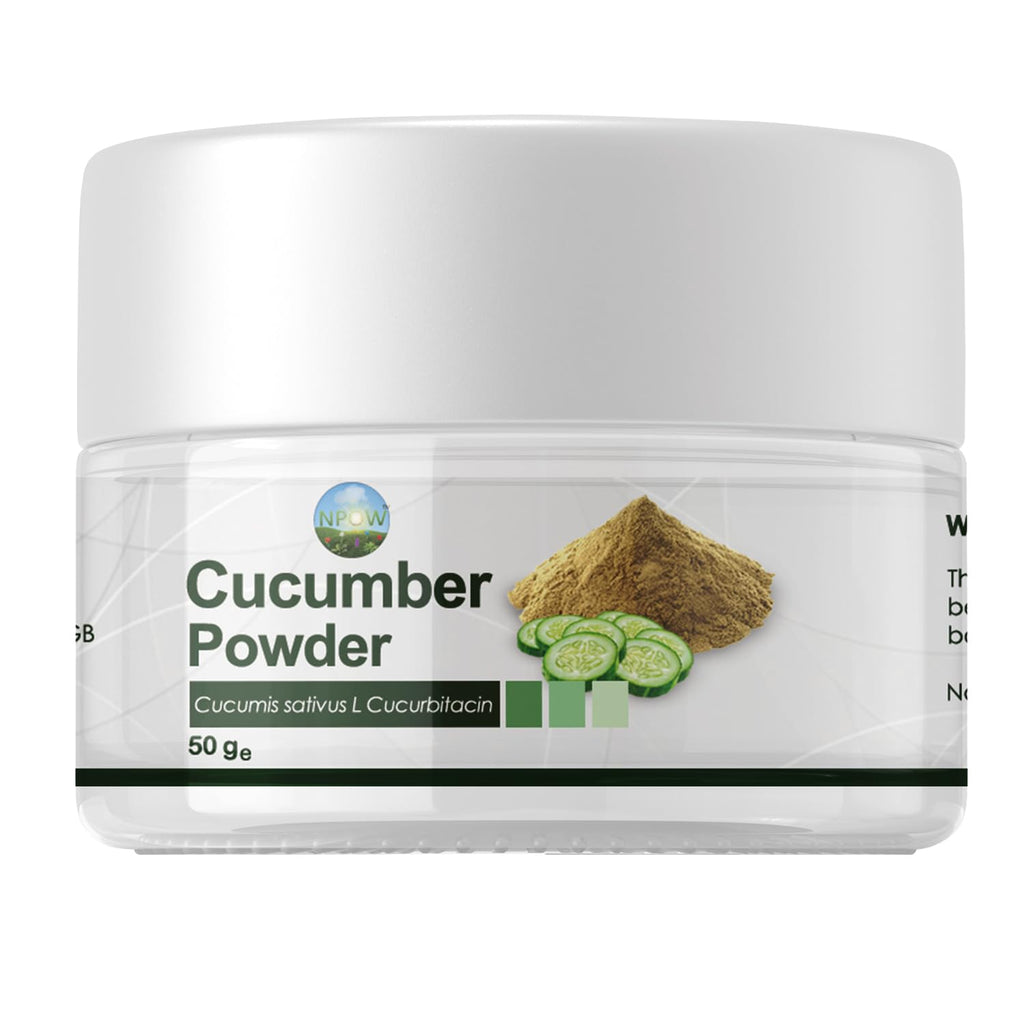NPOW Cucumber Powder, Green Powders Superfood - 100% Pure Cucumber Extract - Superfood Powder Health Supplements - Vegan and UK Made - 50g