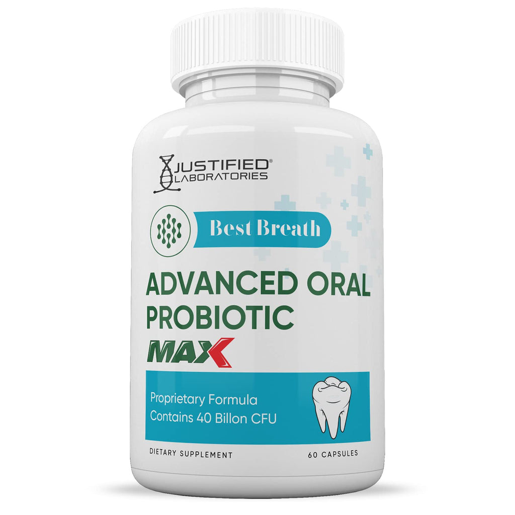 Justified Laboratories Best Breath Max 40 Billion CFU Probiotic Oral Support 60 Capsules