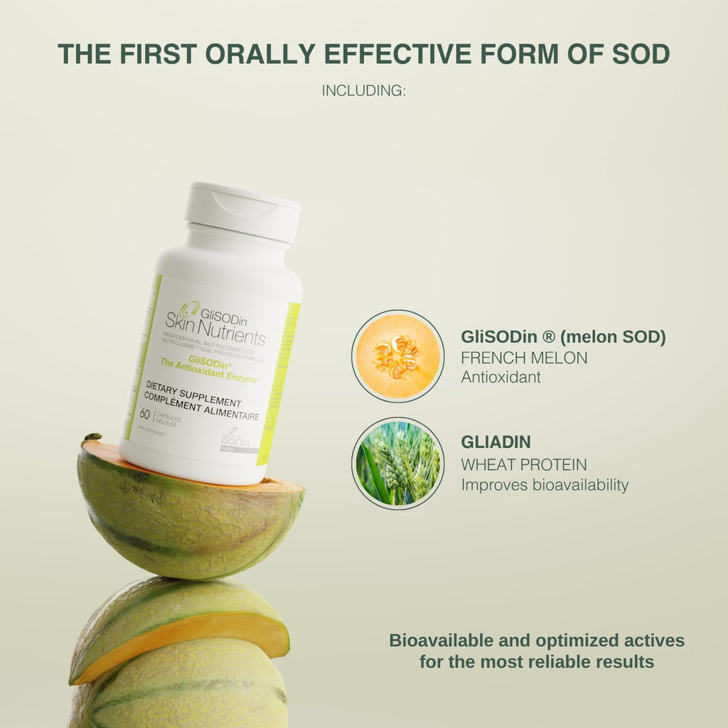 GliSODin Skin Nutrients The Antioxidant Enzyme - Reduces Oxidative Stress - 60 Capsules – 1 Month Supply
