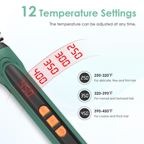 BANGMENG 3/4 Inch Barrel Thermal Round Brush, Volume Heat Styling Brush for Men and Women Medium Thin Curly Straight Hair, Heated Curling Iron,12 Temperature Setting (1.35 Inch with Bristles)