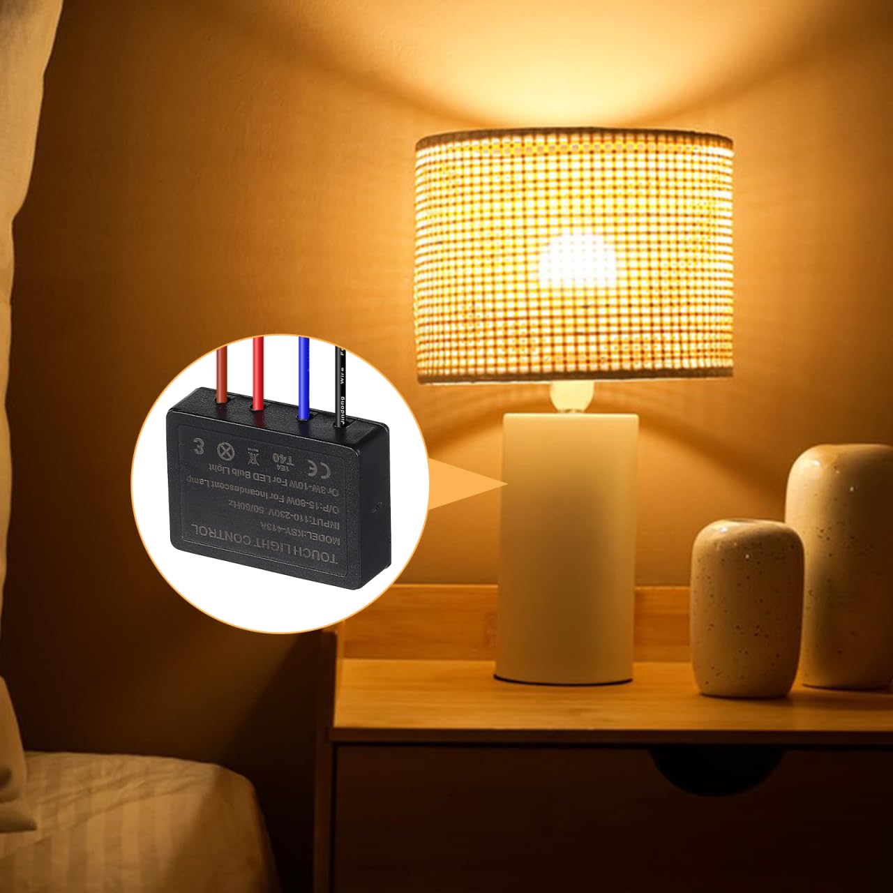 UKCOCO 2 PCS 3-Way Touch Sensor Dimmer Switch: Led 3 Way for Touch Lamp ON/Off Switch Control Module with 3 Levels Dimming for Repairing Switches Lamp Repair Kit