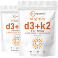 Micro Ingredients Vitamin D3 5,000 IU + K2 MK-7 100 mcg, 2 Pack (600 Softgels) | Liquid-Filled with Sunflower Oil | 2-in-1 Vitamins D & K Complex | Extra Strength, Easy to Swallow, Non-GMO, No Gluten