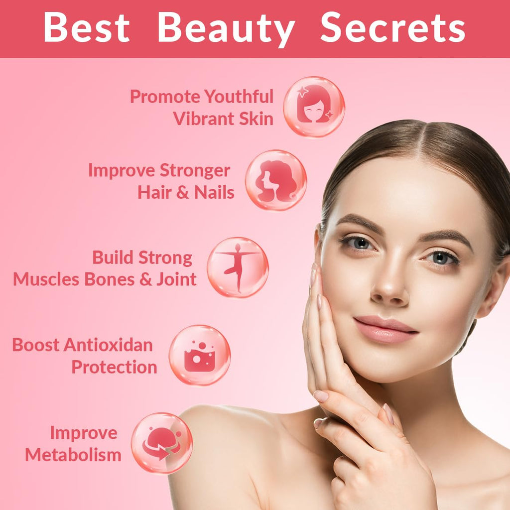 Collagen Gummies for Women, Hydrolyzed Collagen Peptides Gummies with Biotin, Collagen Supplements Gummy with Vitamin B12, C, D, Zinc for Hair Skin Nail