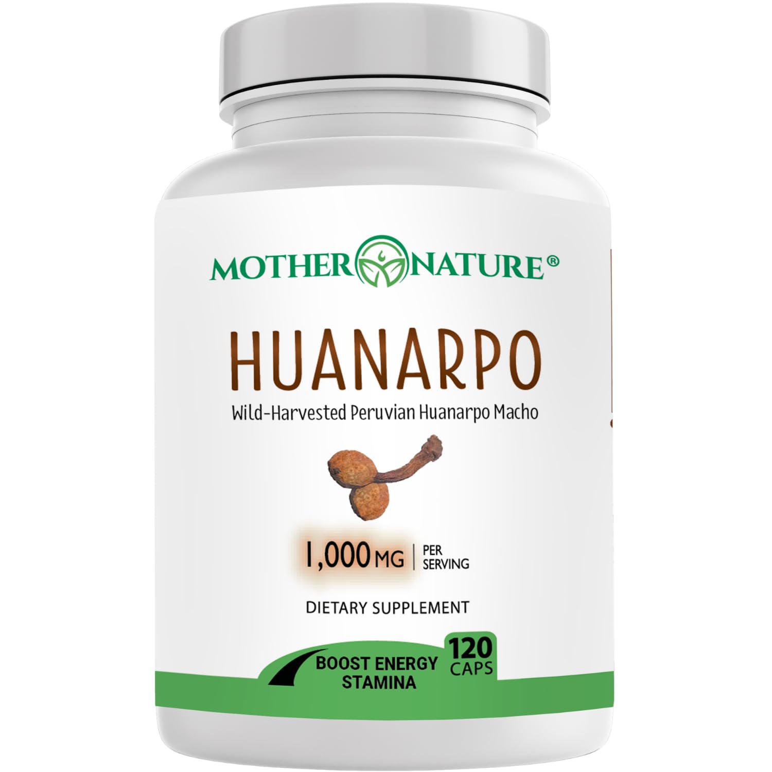 MNO Huanarpo Macho 1000mg Vegan Capsules for Men, 120 Count, Gluten-Free