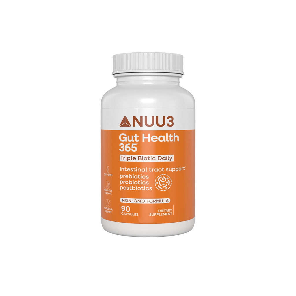 NUU3 Gut Health 365 - Digestive Enzymes & Probiotic Supplement for Women & Men - Bloating & Digestion Relief - Supports Gut Microbiome & Healthy Immune Function - 90 Capsules