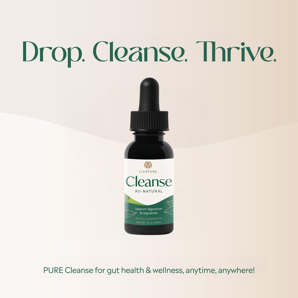 PURE Cleanse Liquid | Plant-Based Supplement Designed to Support Digestive Balance, Gut Health & Full-Body Wellness | Fast-Absorbing Herbal Formula | Vegan, Gluten-Free, Additive-Free | 1 fl oz