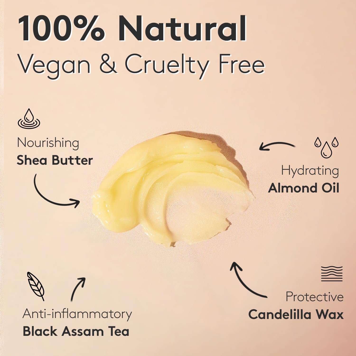 Delhicious Migh-Tea Moisture Face & Body Balm for Very Dry Skin - Nourishing Shea Butter Moisturizer - Eczema Relief, Psoriasis Treatment - Natural, Vegan, Ayurveda Body Butter with Almond Oil - 50g