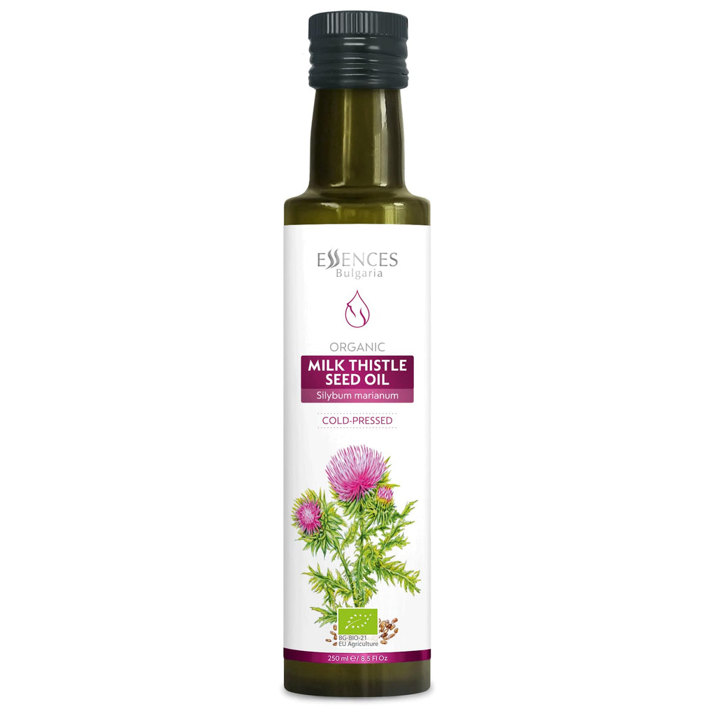 Essences Bulgaria Organic Milk Thistle Oil 8.5 Fl Oz | 250ml | 100% Natural Cold-Pressed Oil | Extra Premium Quality | No Additives or Preservatives | Non-GMO | Vegan
