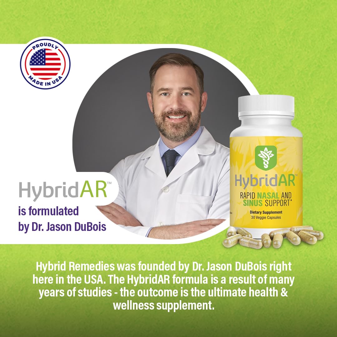 HybridAR Daily Immune & Seasonal Wellness Support – Herbal Formula with Quercetin, Butterbur, and Zinc – 30 Veggie Capsules