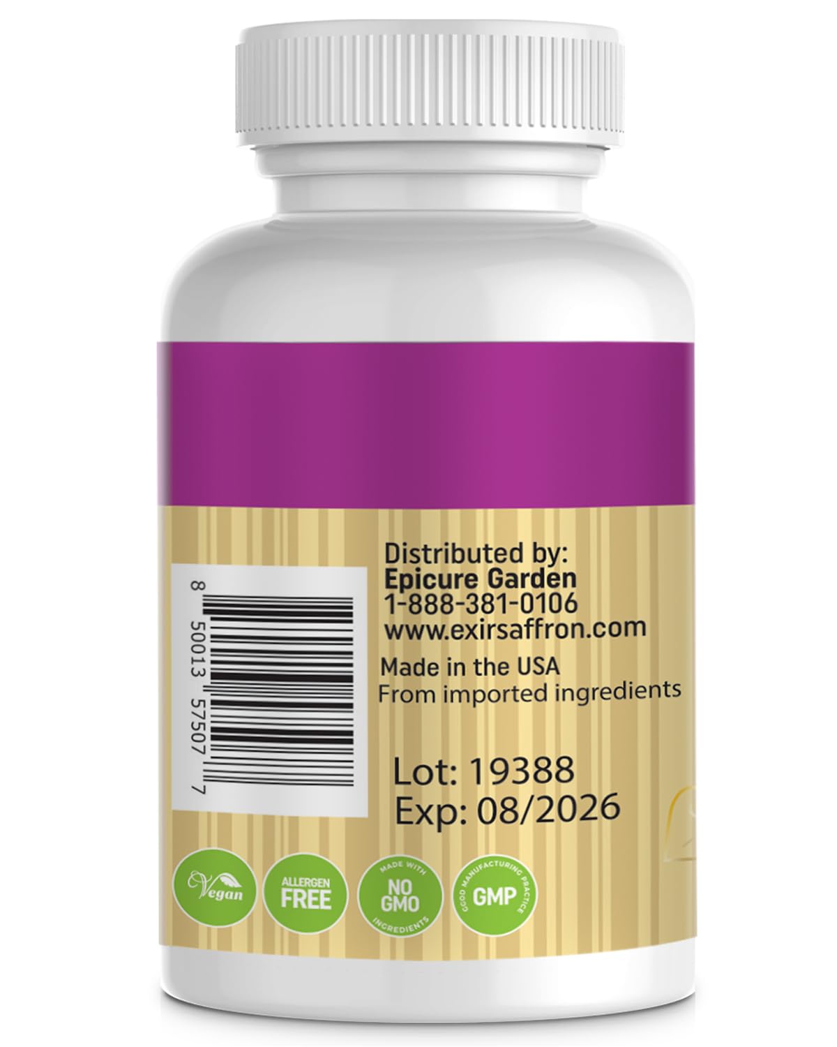 EXIR Saffron Supplement | Supports Focus, Healthy Eating Habits, Mood, Metabolism (120 Tablets)