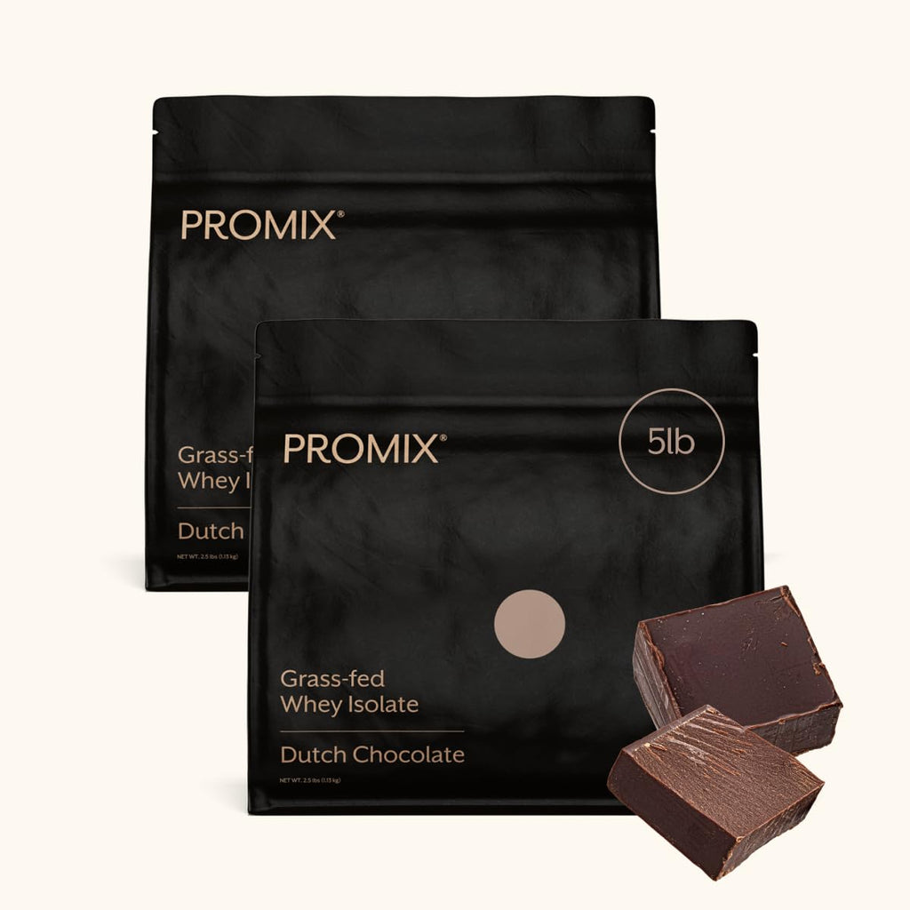 ProMix Nutrition Whey Protein Isolate Powder, Chocolate - Grass-Fed - ­Post Workout Fitness & Nutrition Shakes, Smoothies, Baking & Cooking Recipes - Gluten-Free & Keto-Friendly - 5lb