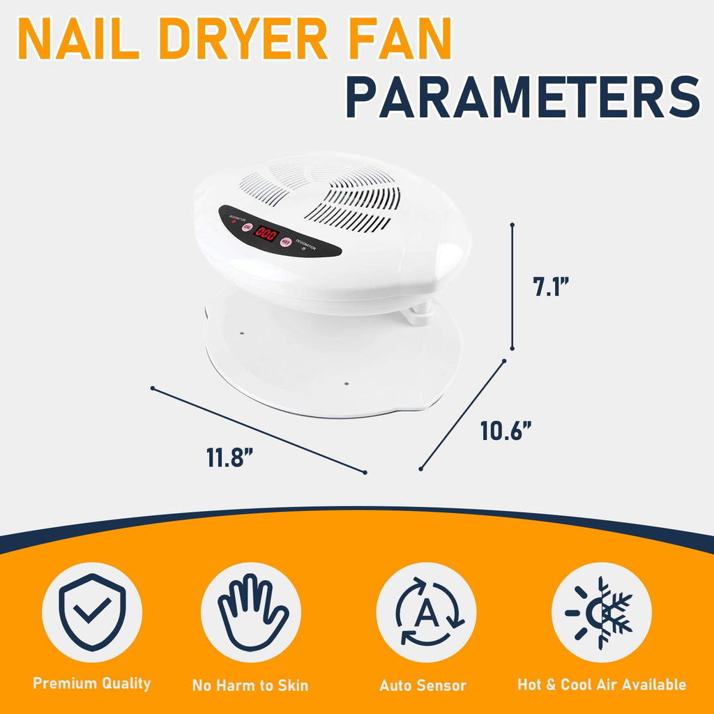 QUTUNI Nail Dryer for Regular Polish, 400W Large Nail Dryer Fan